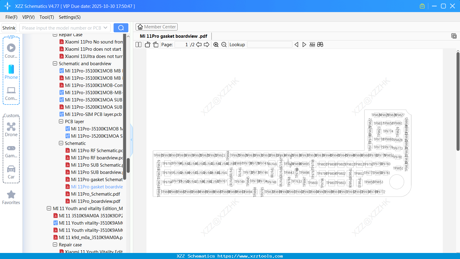 Xiaomi Mi 11Pro Gasket Boardview